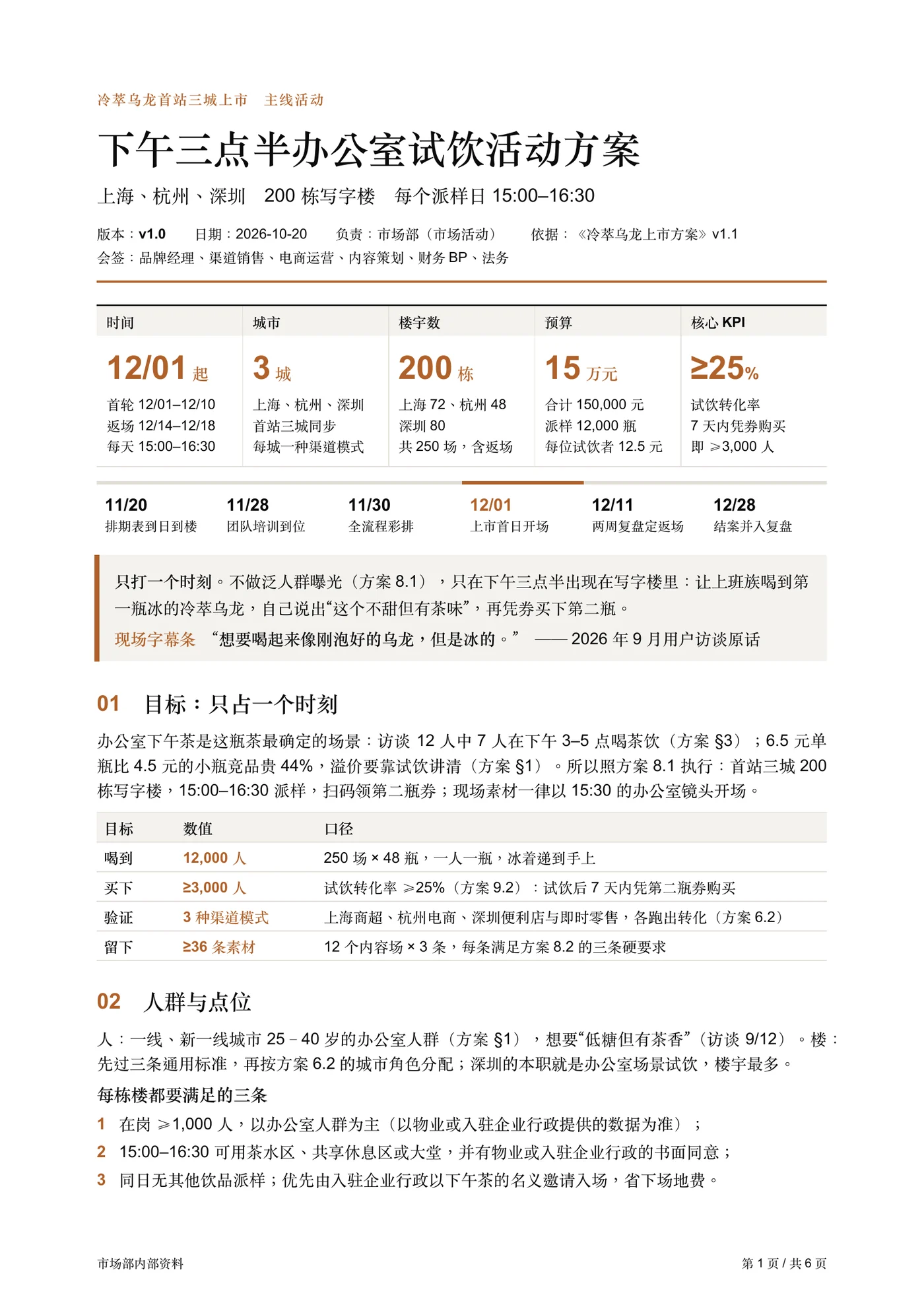 试饮活动方案第一页